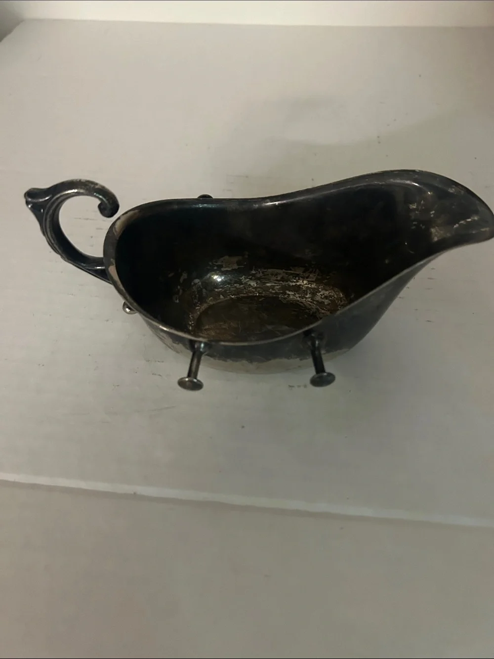 Silver-Tone Vintage Sauce Gravy Boat